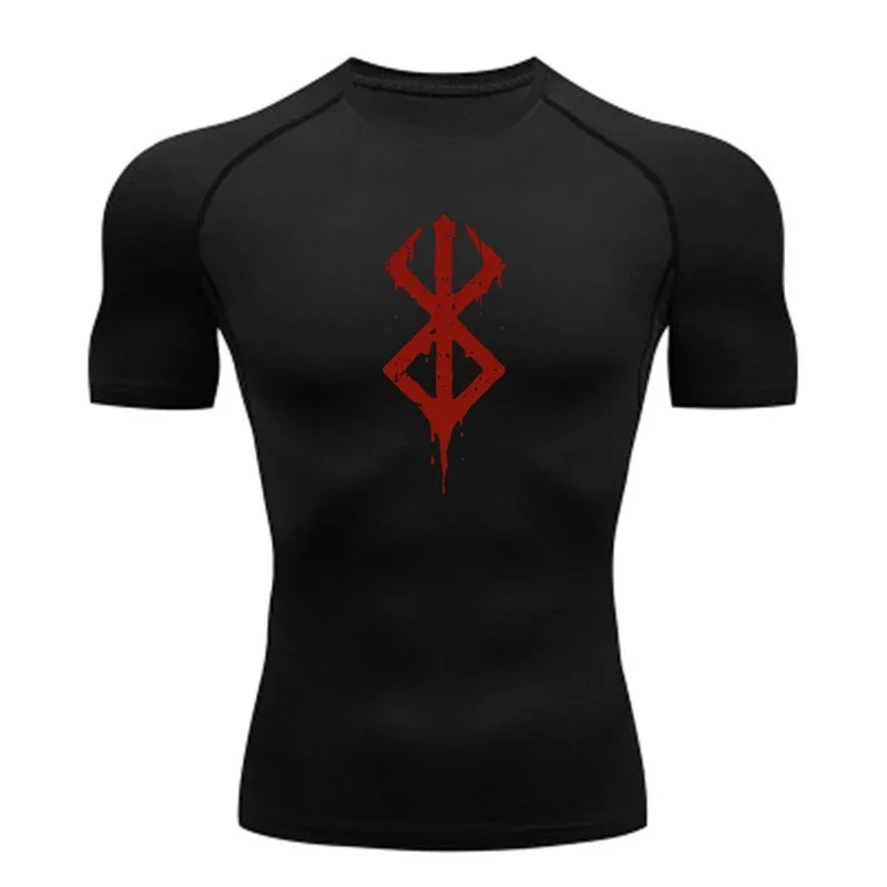 

Men's Compression T-shirt, Fit Sportswear, Short Sleeve, Breathable, Anime, Berserk Guts, Gym, Running, Fitness, Summer 2025