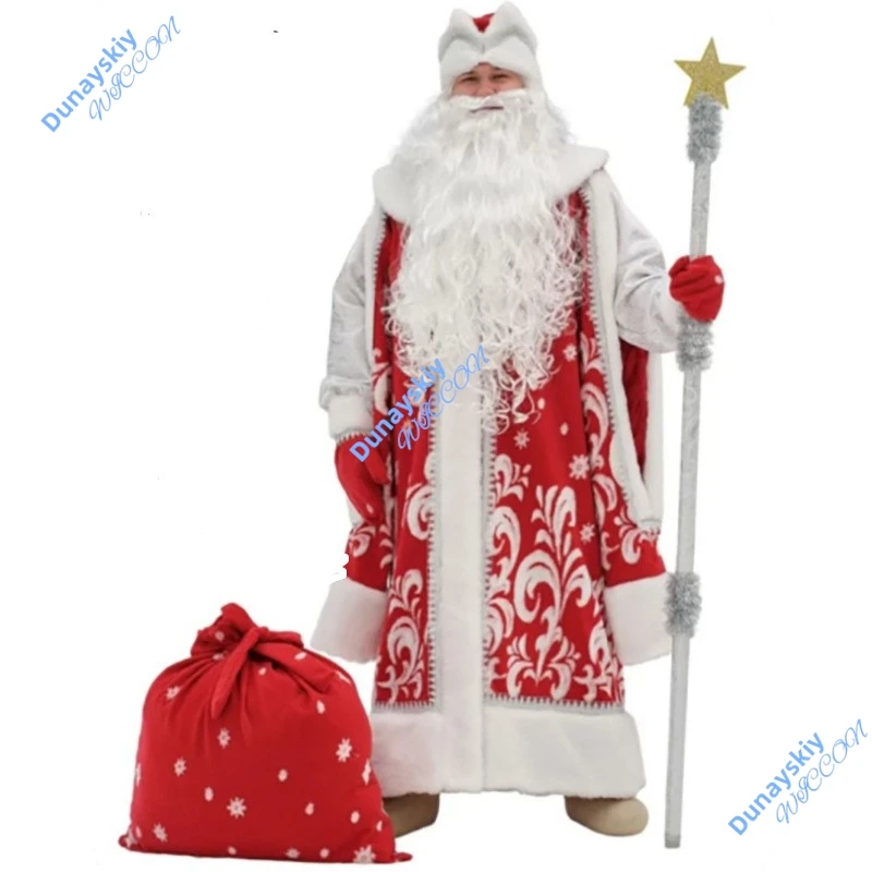 مجموعة أزياء سانتا كلوز الفاخرة ملابس تنكرية للشعر الأخضر لأداء عيد الميلاد #3
