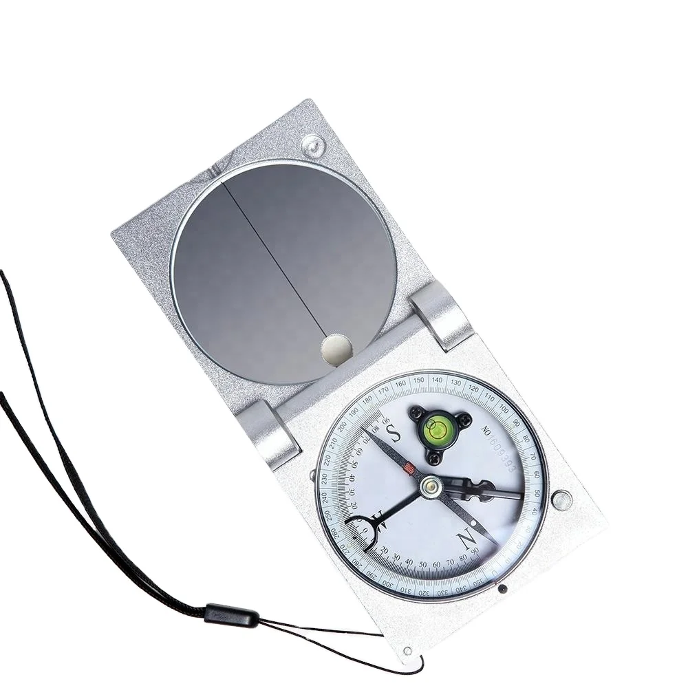 Pocket  Compass DQL-2A Geology Compass  Aluminium Alloy Metal for Outdoor Surveying Magnetic Compass