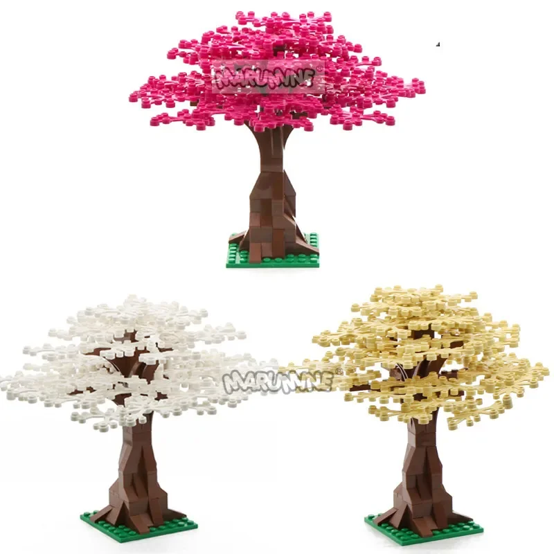 15colour Building Bricks 102PCS MOC Blocks Tree Set Jungle Grass Plants Garden Compatible City Street View Accessories Parts