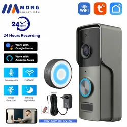 Tuya Smart Wifi Video Doorbell Camera HD1080P Wireless Doorbell Street Video Door Camera Battery DC AC12-24V Alexa Google Home