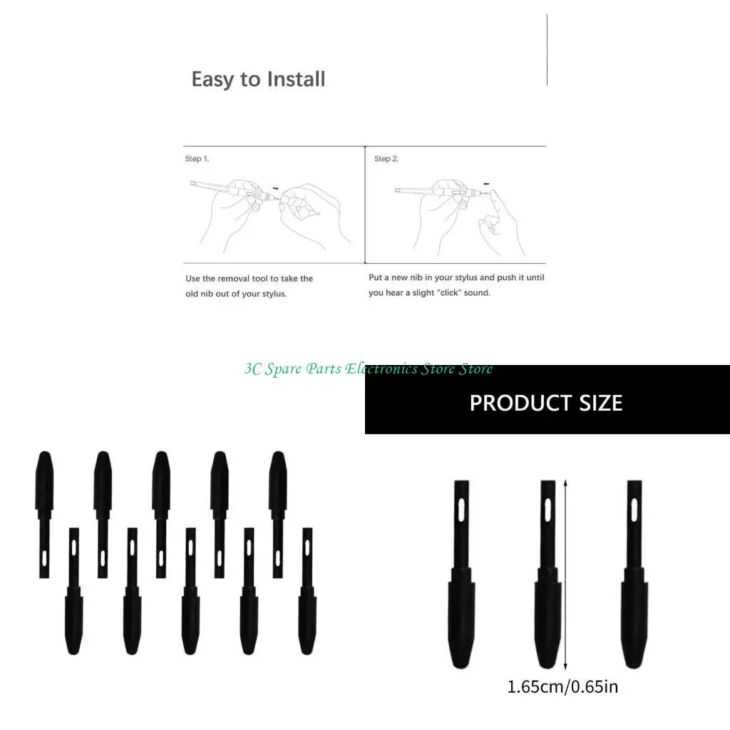 

SZ 10Pcs Styluses Pen Tips For PW100 PW201 Pen Drawing Tablets Smooth Operations