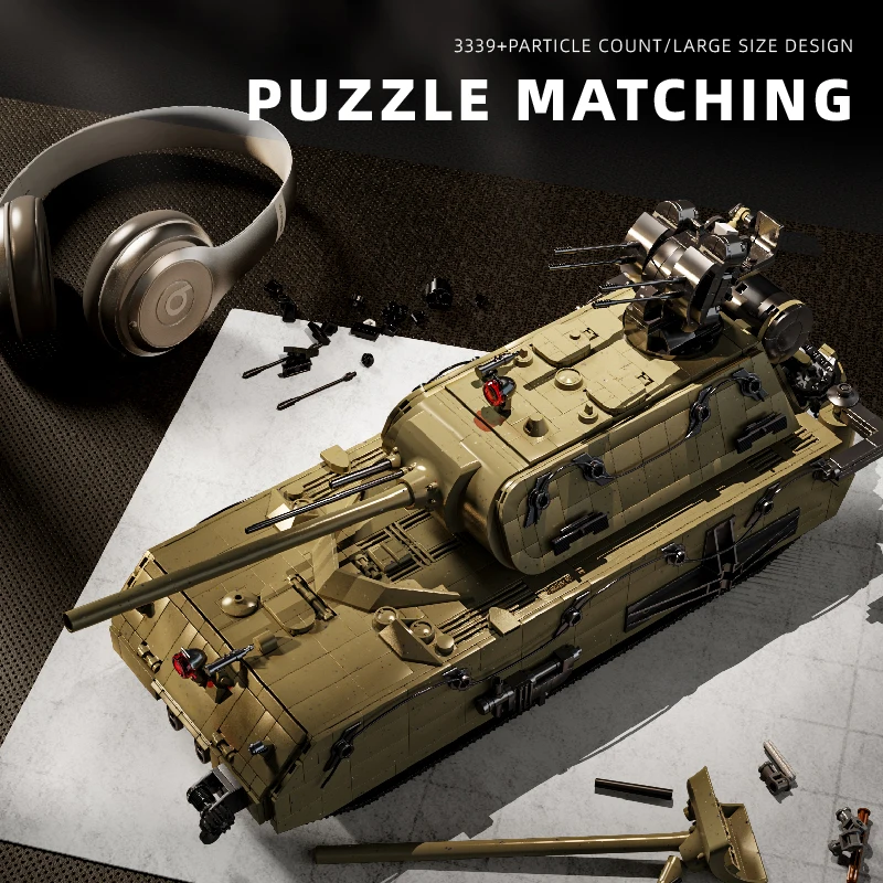 3339ピース パンツァー7号マウス戦車 組み立てブロック おもちゃセット 軍用装甲車 ブロックモデル 装飾品 誕生日プレゼント 子供 大人向け