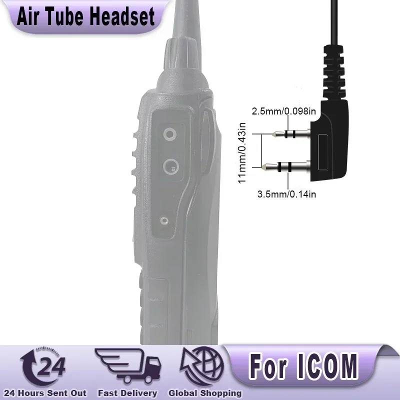 Earpiece for ICOM 2 Way Radio,IC-F24S IC-F14 IC-F11 IC-F21 IC-F4011 IC-F3011 IC-F3013 IC-F3GT Headset with Mic PTT FBI Security