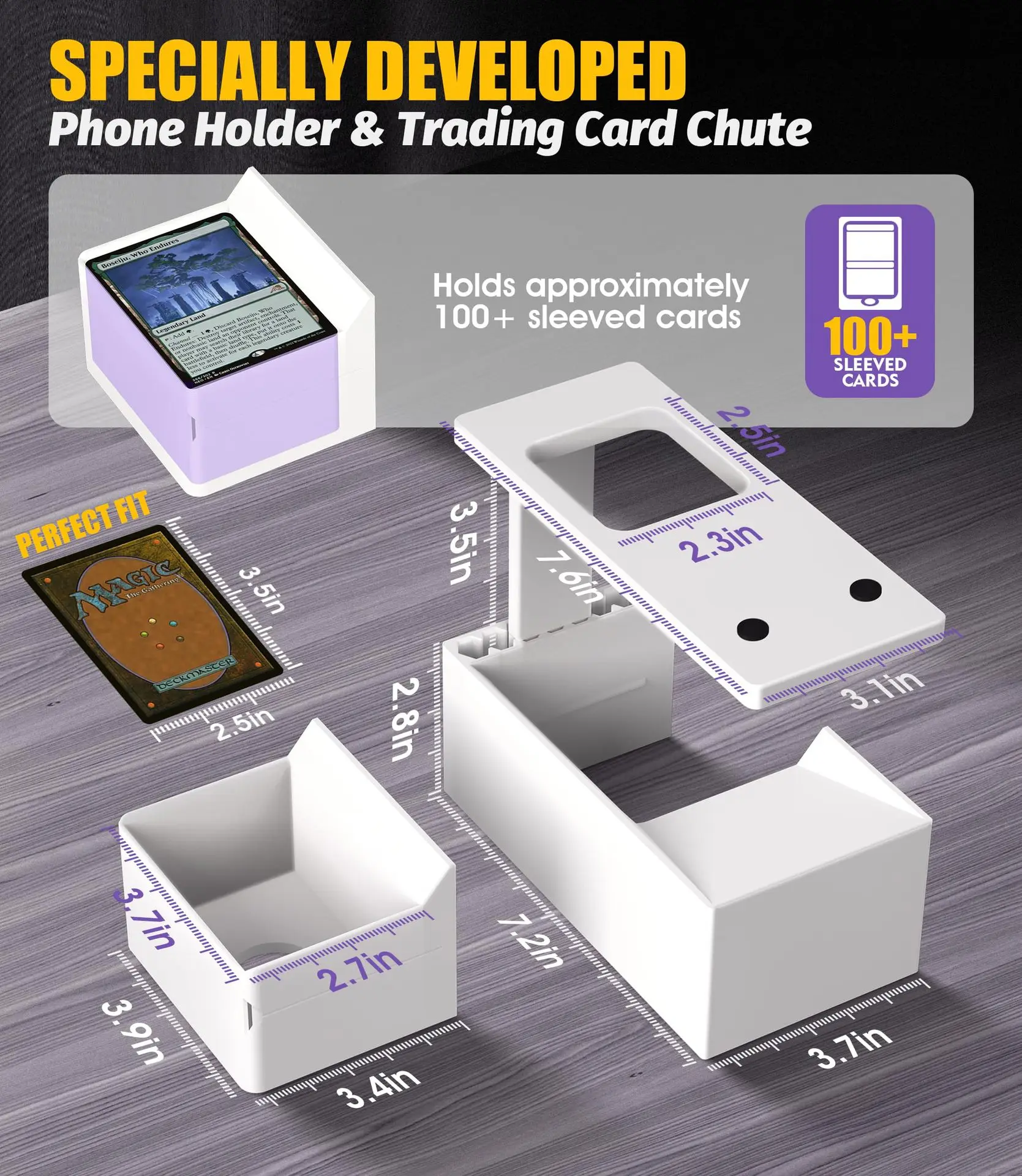 AQzxdc カードスキャナー電話ホルダー Manabox カードクイックスキャナースキャンスタンド標準サイズのトレーディングカード用引き出し式カードスロット付き
