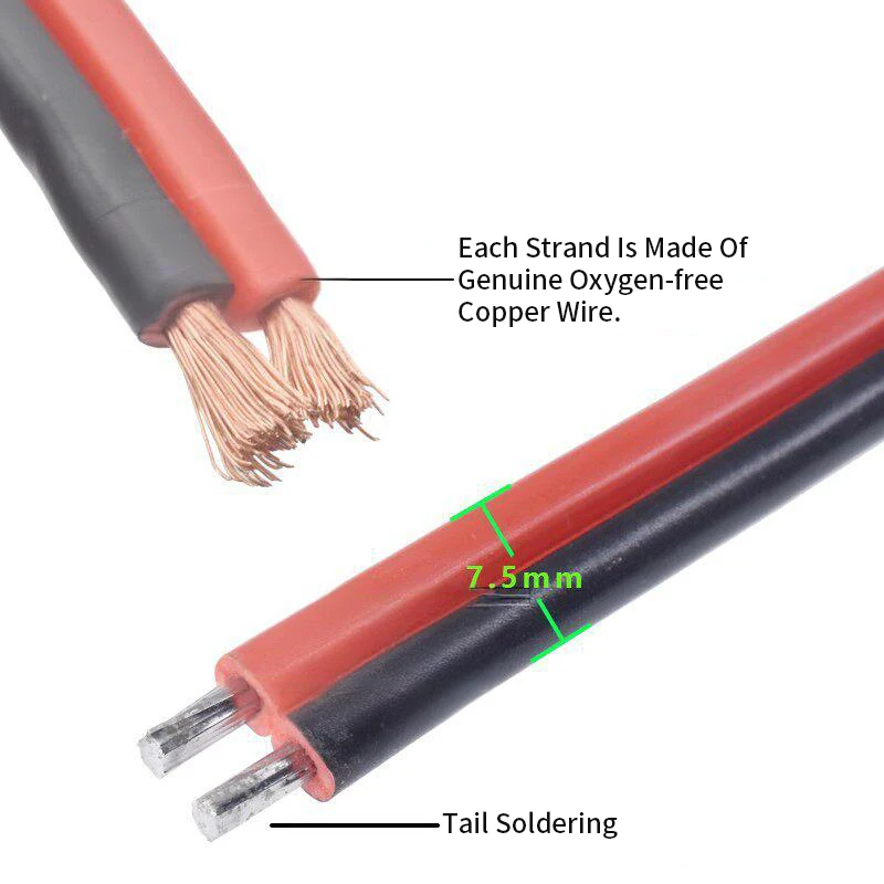 DC5525/DC5521 to 6MM Copper Nose Terminal Wire Copper DC 5.5x2.1 Monitoring Cable DC 5.5x2.5 Power Cable DC Head to O-type Plug