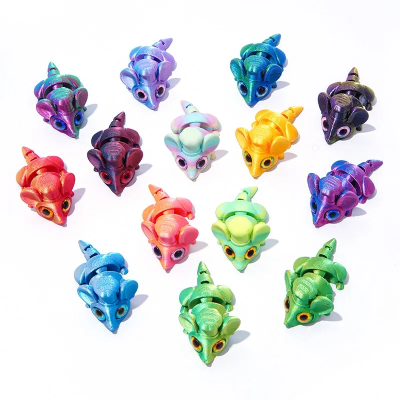 

PLA Multi-joint Movable 3D Printed Cute Mouse Figurines Animals Mini Cute Relief Sensory Toy Funny Home Accessories Kids Gifts