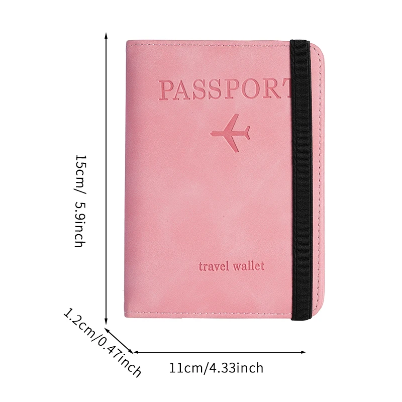 Elastic Band Leather Passport Cover RFID Blocking for Cards Travel Passport Holder ID Document Bank Card Holder Case