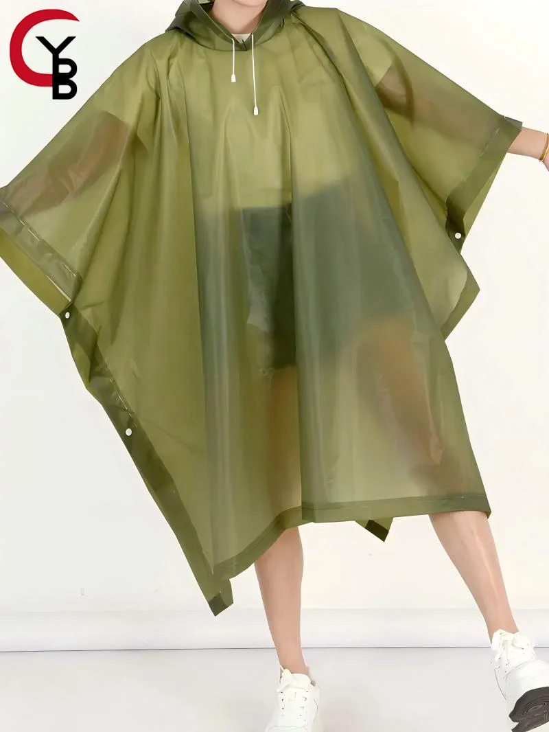 

EVA Raincoat, Unisex Multifunctional Poncho, Transparent Rainwear, Casual Style, Hooded For Hiking, Camping, Outdoors