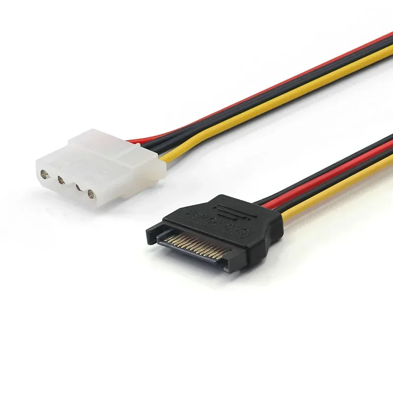 15-Pin Sata Male To Molex Ide 4-Pin Female Adapter Extension Power Cord For Computer Optical Drive Connection Power Cord