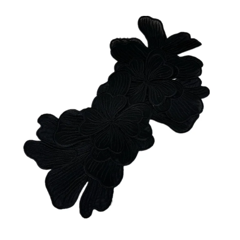 2 Stück. 2 Designs. Mehrschichtige Hochzeits-Applikation aus Spitze, Blumenspitzenstoff, hohl, sexy DIY-Zubehör RS24016 – Detail 4
