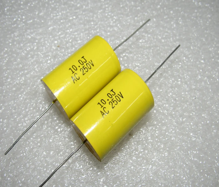 10PCS/Taiwan 250V 10UF 106J 250VAC Axial Copper Pin Frequency Division Film Capacitor