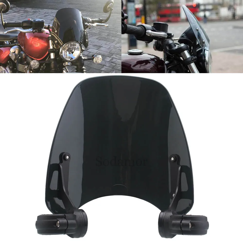 

Motorcycle Accessories Windshield Windproof WindScreen Deflectors Polycarbonate Plastic For Triumph Bonneville Bobber 2017-2023