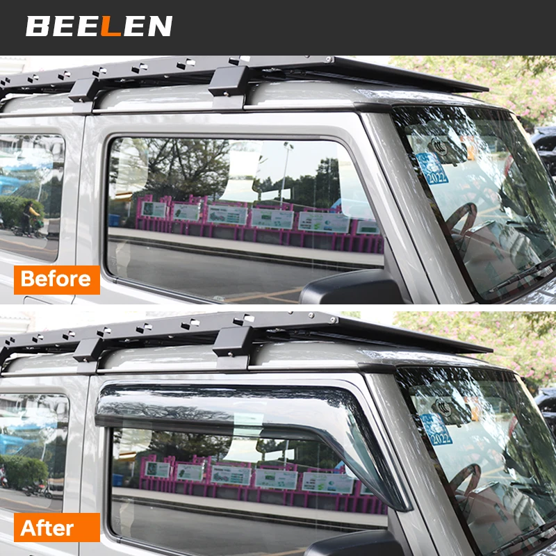 2Pcs Semi Transparent Car Window Visor Rain Sun Guard For Suzuki Jimny JB64 Sierra JB74W 2019-2024 Exterior Accessories