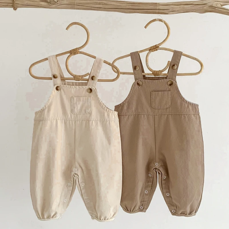 

Summer Baby Sleeveless Cotton Rompers Cute Infant Strap Jumpsuit Pocket Kids Boys Girls Casual Overalls Newborn Clothes 0-24m