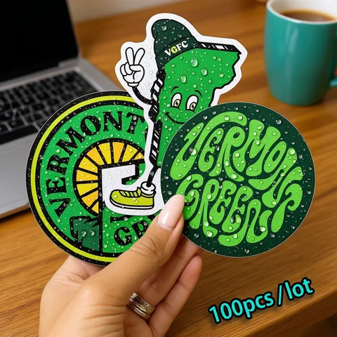 100PCS Custom Stickers Waterproof PVC Vinyl Customized Label LOGO Cartoon Decoration Personalized Glossy Matte Film For Business