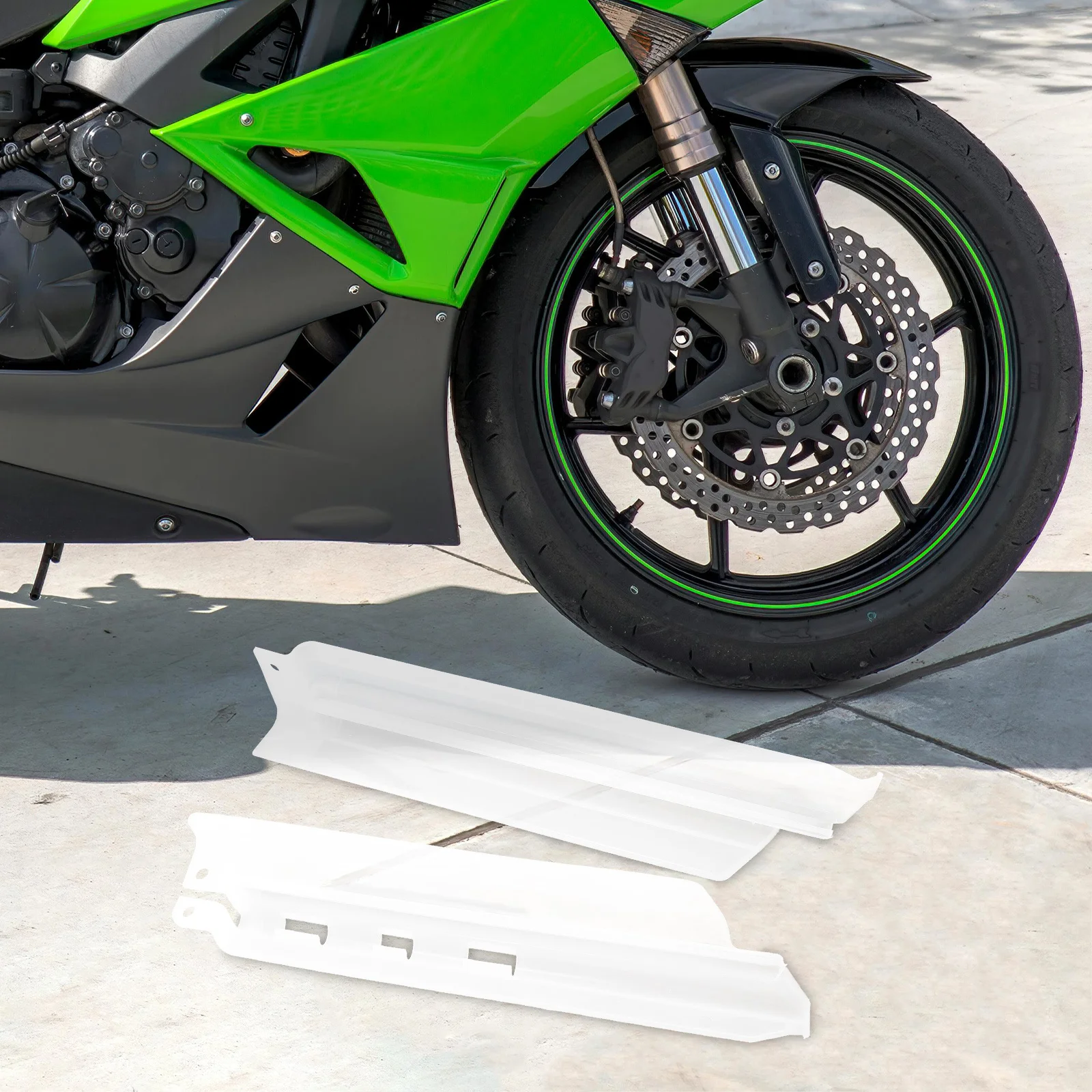 

Motorbike Motorcycle Splash Protector Fork Slider Guard Replacement White Front Protectors