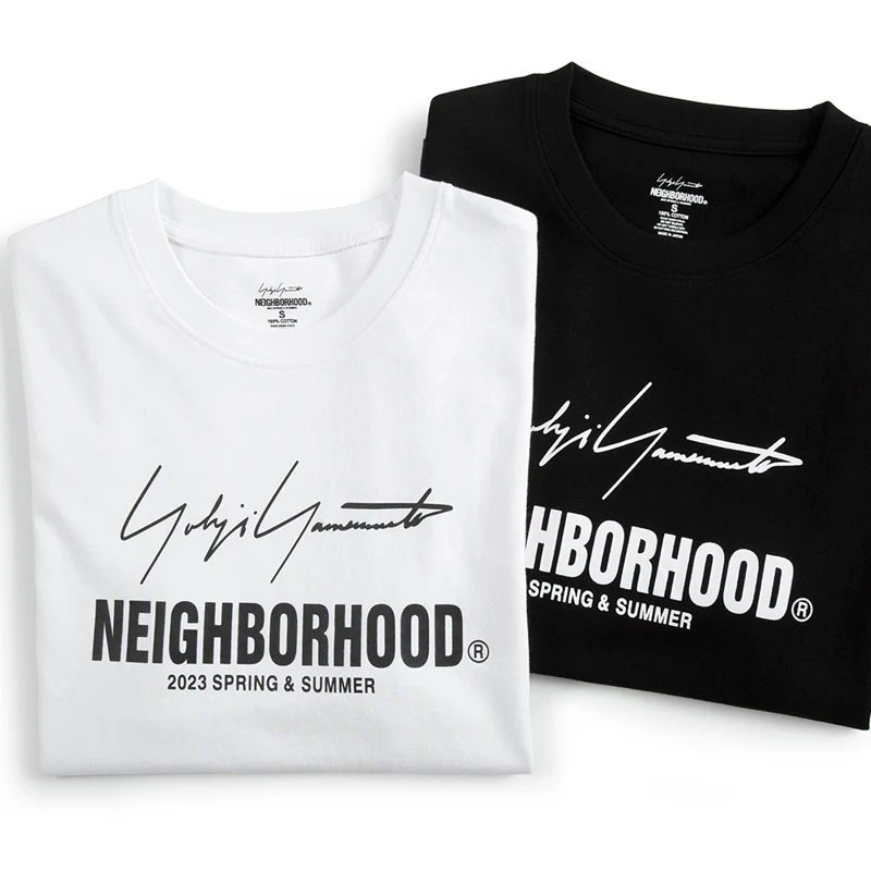 New High Quality Comfortable 100% Cotton NBHD Short-sleeved Top Letter Printing Casual Simple Men Women NEIGHBORHOOD T-shirt