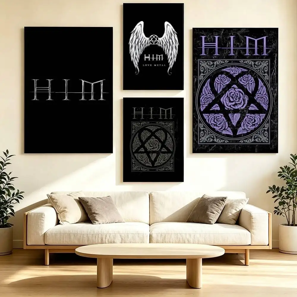 H-HIM His Infernal Majesty  Poster Waterproof Wall Art Sticker For Bar Living Room Vintage Decor High Quality Print Gift