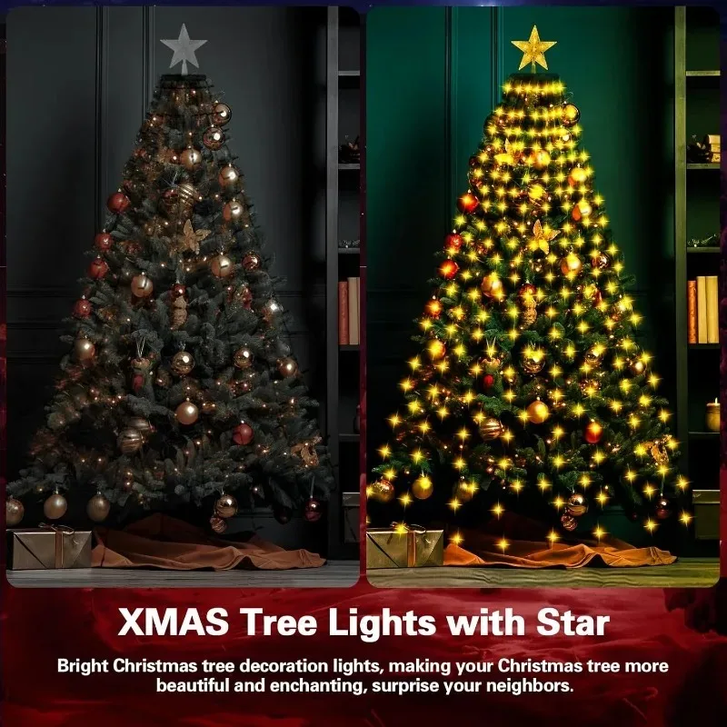 1.5m-3m Christmas Tree String Lights USB Plug in IP44 Waterproof Great for Indoor and Outdoor Christmas Tree Decoration Lighting
