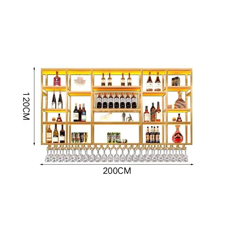 Shelf Liquor Wine Cabinets Cellar Home Bar Metal Showcase Alcohol Cabinets Storage Nightclub Glas Vitrinenschrank Bar Furniture