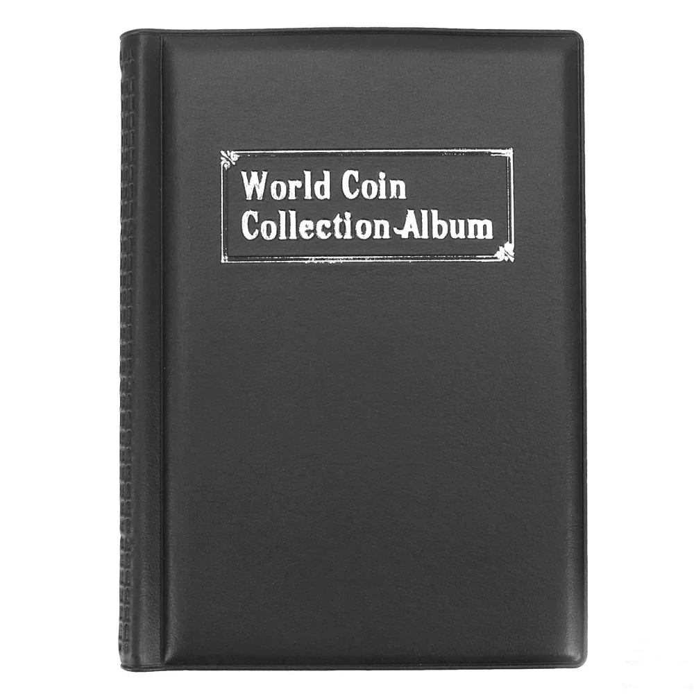 120 Pockets Artificial PU Leather Coins Collection Album Book Collecting Money Organizer Storage Bags PVC Film