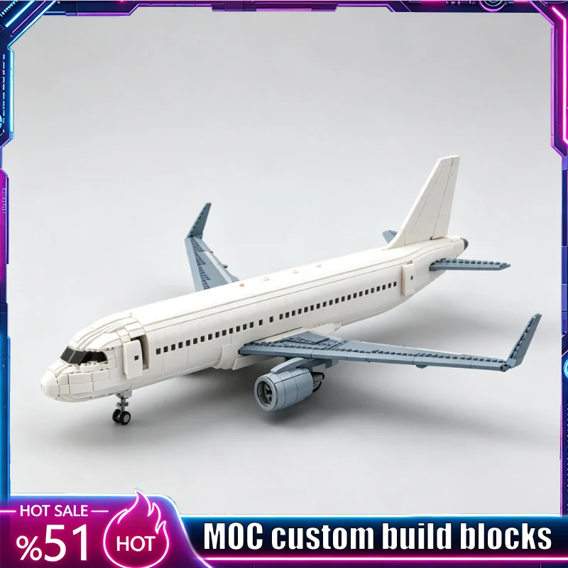 8006PCS Civil Airliner Passenger Airplane Model Custom Building Blocks Diy Educational Assembly Birthday Collection Display Gift