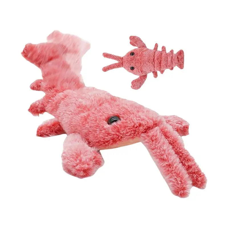 Pet Electric Plush Toy Puppy Dog Cat Interactive Plush Lobster Electric Toy Rechargeable Pet  Toy With Removable Catnip Bag