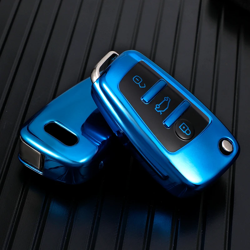 لأودي A1 A3 A4 A5 A6 C5 C6 Q7 بولي TPU سيارة للطي مفتاح غطاء حقيبة شل حامل المفاتيح مفتاح حامي الملحقات #5