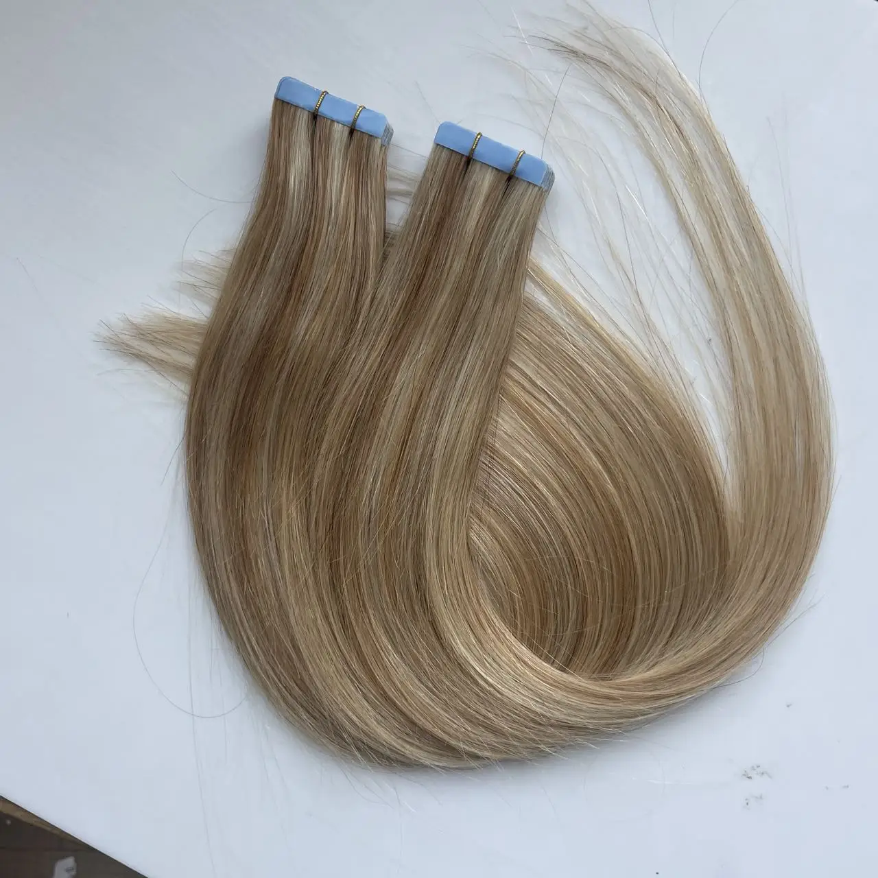 Highlight Blonde P18-613 # Extensions de Cheveux Humains Bande Ins 20pcs 12-20 pouces Naturel Droit observateur 30g Bande Cheveux