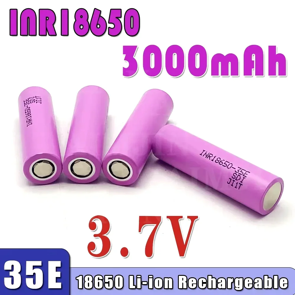 New Original 18650 Lithium-Ion Battery 3000mAh 25A Discharge INR18650 35E 3.7V Flashlight Battery Electronic Cigarette Battery