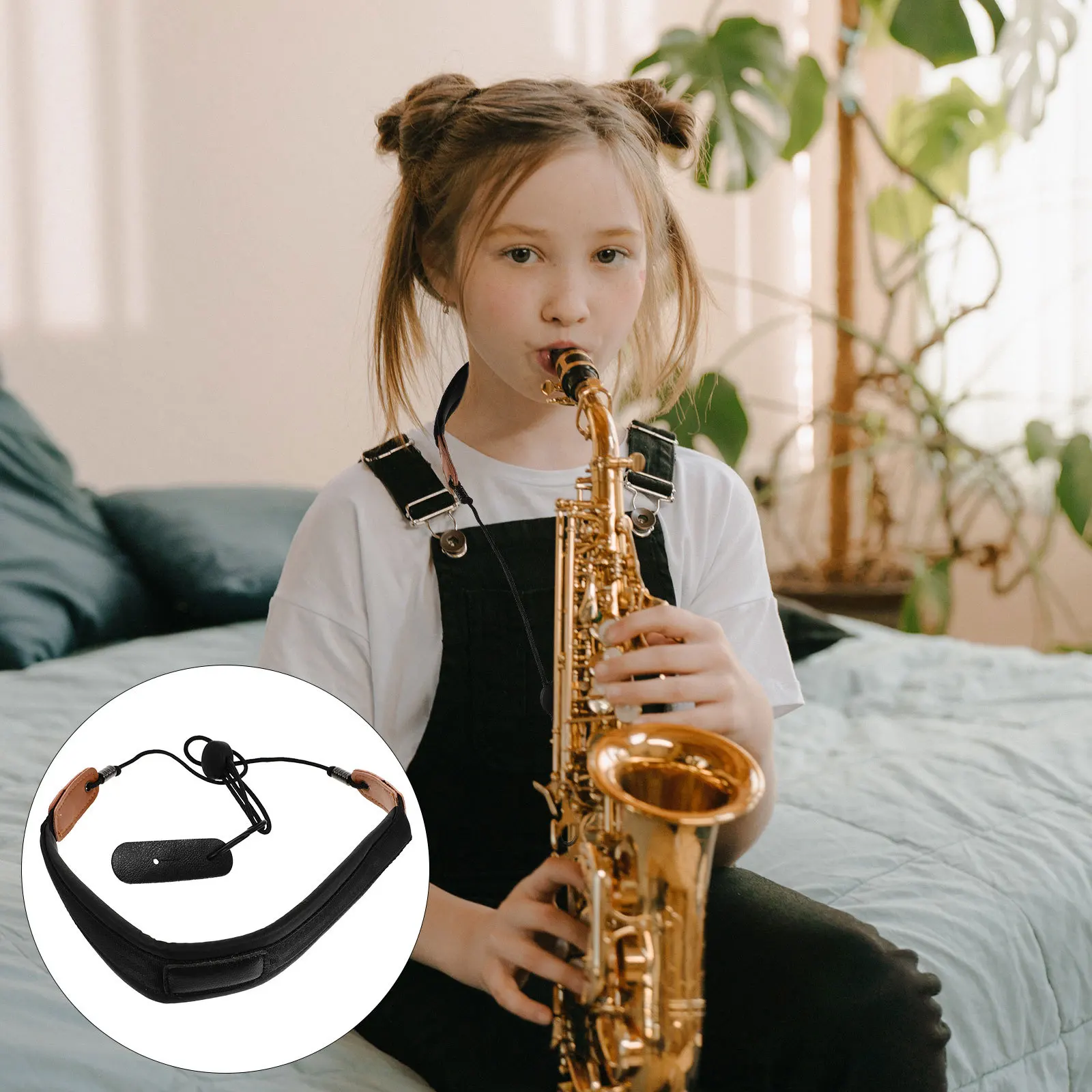 

1Pcs Comfortable Saxophone Belt High-Quality Material Long-Term Use Black Saxophone Neck Strap Sax Strap Sax Harness