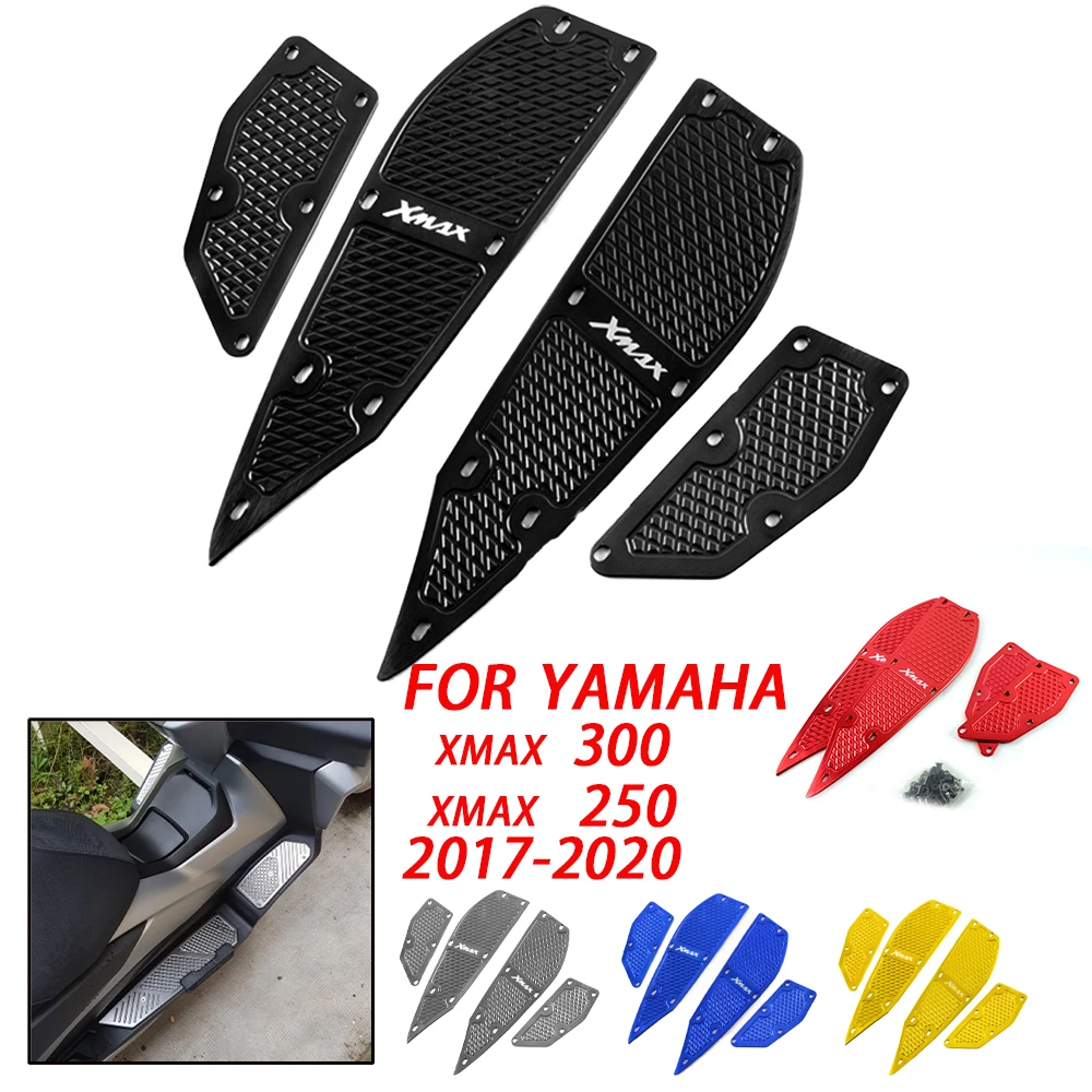 

Motorcycle Accessories CNC Foot Rests Step Footrest Footpads Pedals Plate Cover Fit For Yamaha XMAX 300 X-MAX 250 300 2017-2020