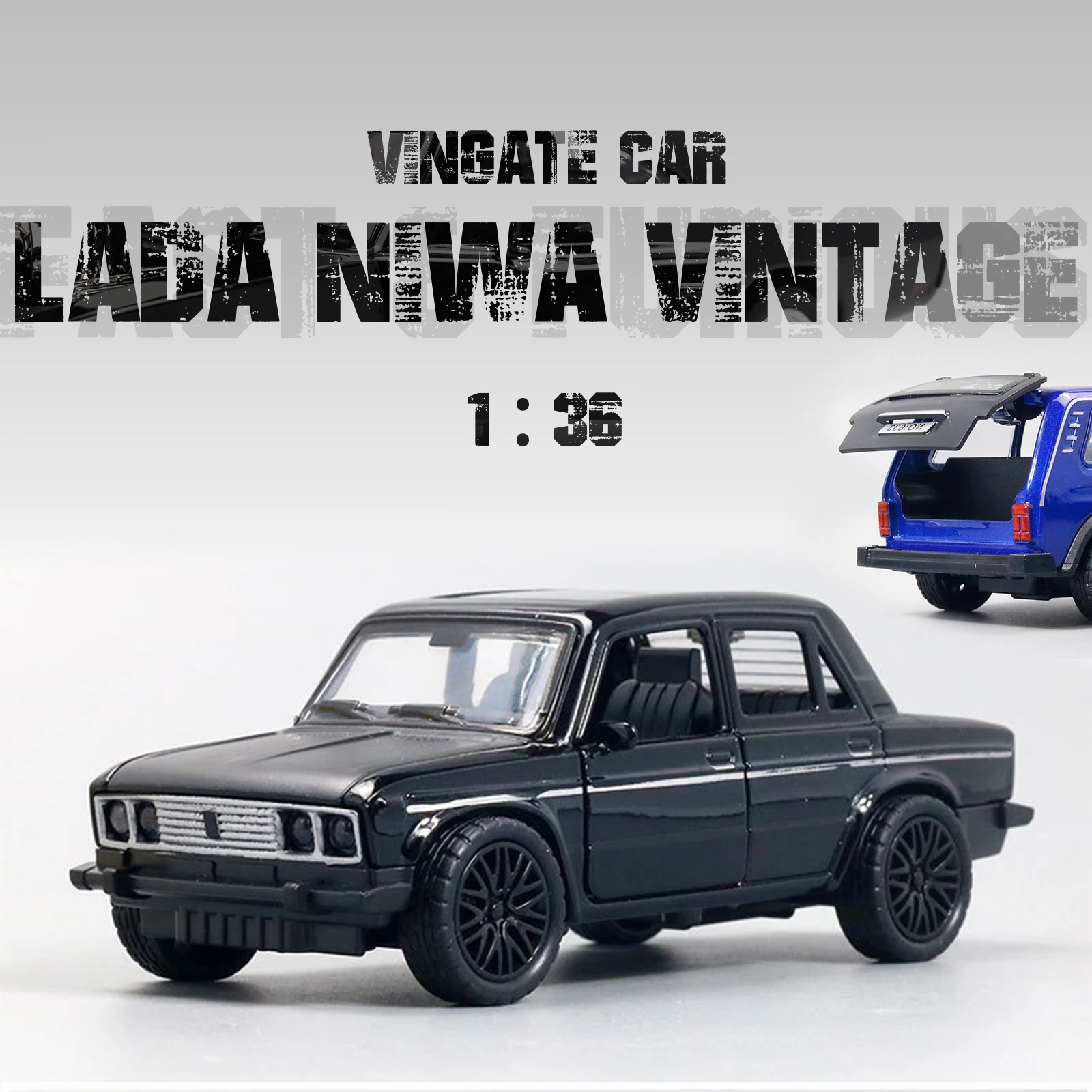 1:36 Alloy Diecast LADA  Hatchback Vintage Car Model Classic PullBack Car Miniature Vehicle Replica For Collection Gift Kids