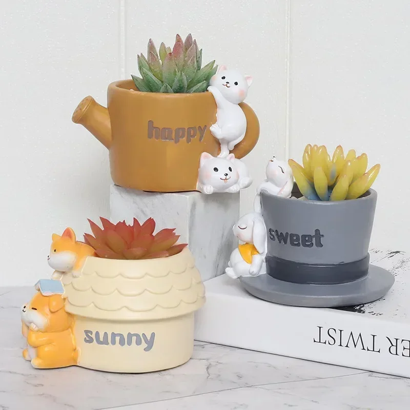 Resin Boots Shape Planter with Bird Ornament, Lucky Charm Miniature Plant Holder for Succulent, Cute Animal Decor for Home