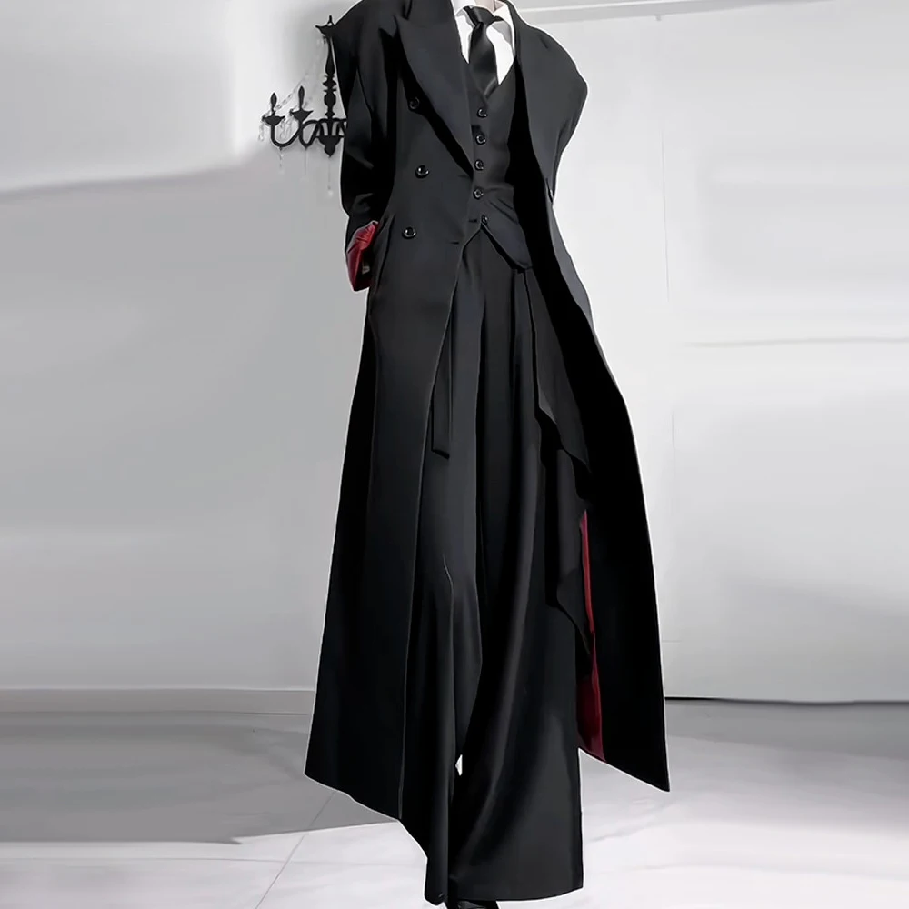 2026 Winter Neu Herren Einfarbiger Langer Mantel Amerikanischer Retro-Mode-Trend High Street Lässiger Lockerer Einfacher Nischen-Herren-Oberteil