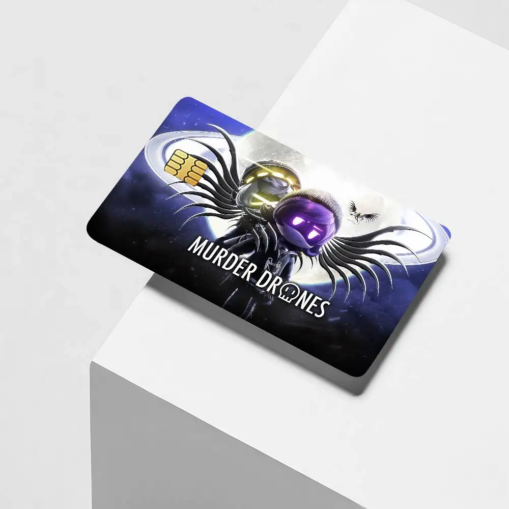 Horror game M-Murder D-Drones Credit Card Decorative Card Stickers Suitable For Bank Cards Metro Transit Anti-scratch Gift 4PCS