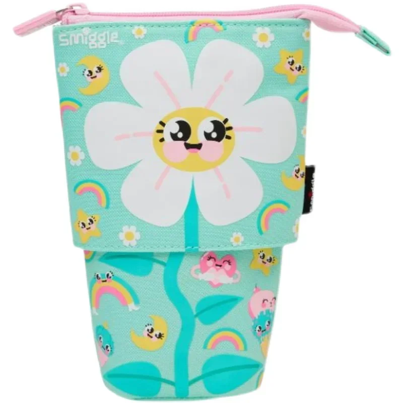 Smiggle Green Sunflower Se Ries Pen Bag Women Makeup  Portable Storage Bag Cute Holiday Gifts