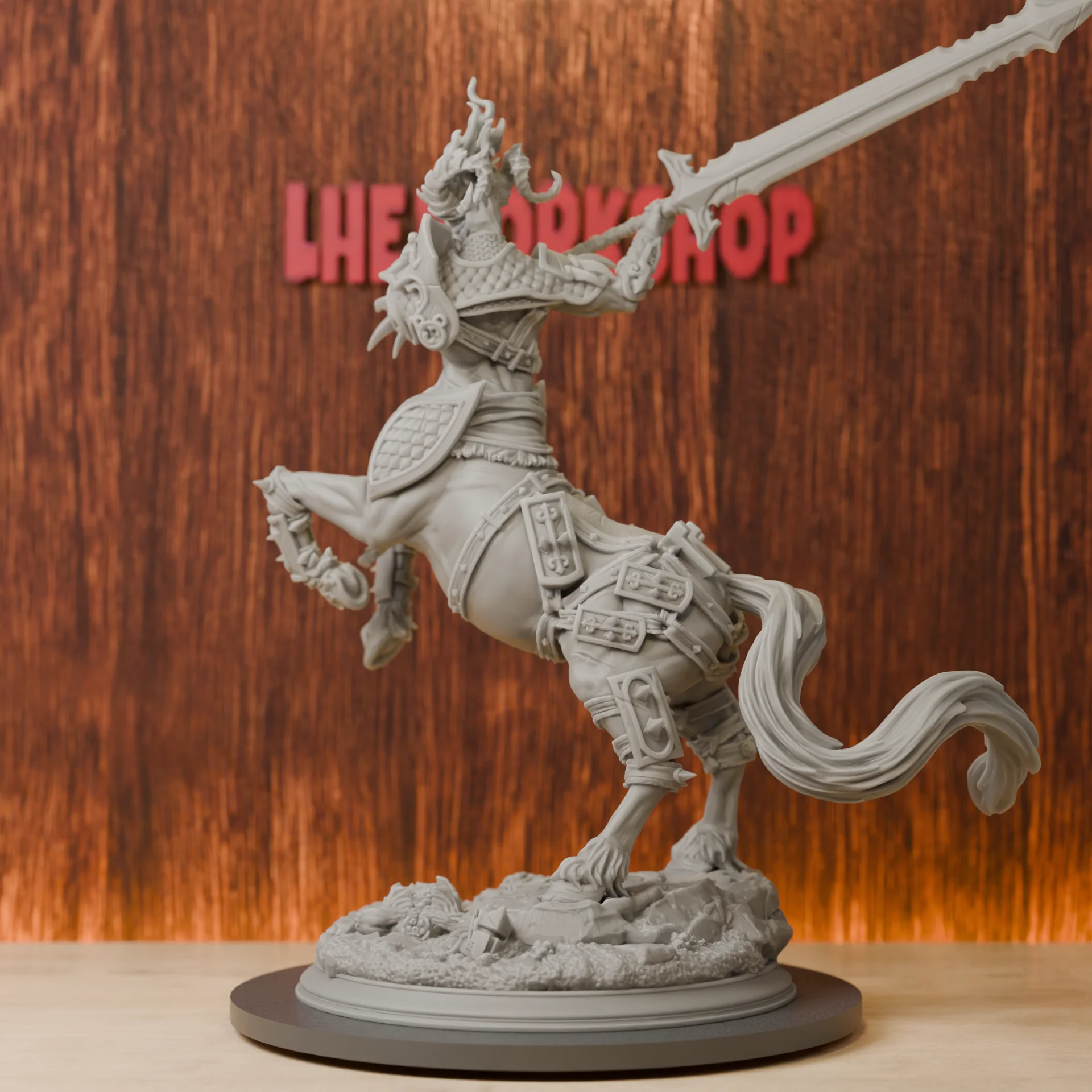 Centaur Warboss Monster BOSS | Large Miniatures | 28mm-38mm | Resin 3D Printed DND Pathfinder Mini | Unpainted Grey