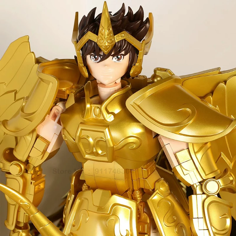 Classic Japan Anime Gold Saint Seiyas Building Brick Sagittarius Cloth Block Action Figures Assemble Model Toys Collection