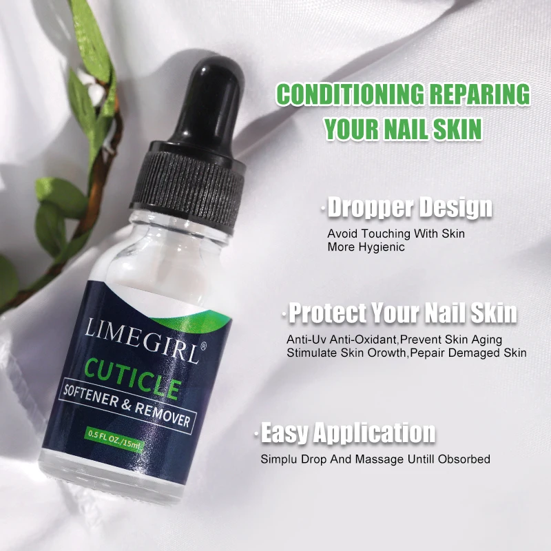 LIMEGIRL 15 مللي العناية بالأظافر بشرة المنقي مزيل تجديد النفط المنقي الوقائي للبشرة الميتة هلام بشرة الأظافر المنقي