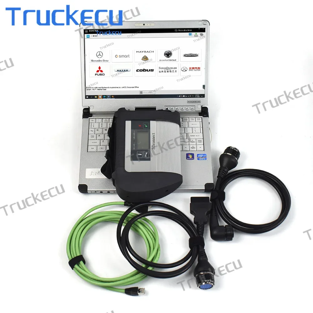 for MB STAR C4 wifi doip Multiplexer for Benz Xentry Das Wis Epc Car Truck van bus Diagnostic Tool +CF C2 laptop