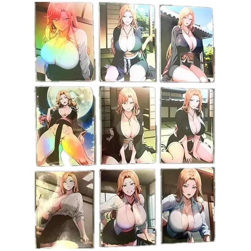 9Pcs/set Anime Bleach Kawaii Heroine Qiu Ju Sexy Nude Card Acg Diy Gift Toy Classic Game Collection Card