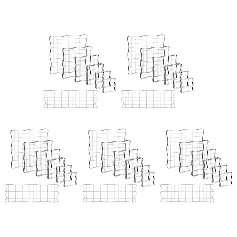 

35 шт., прозрачные штамповочные блоки, акриловые штамповочные блоки, набор инструментов с сеткой для скрапбукинга, творчества, открыток, расписания