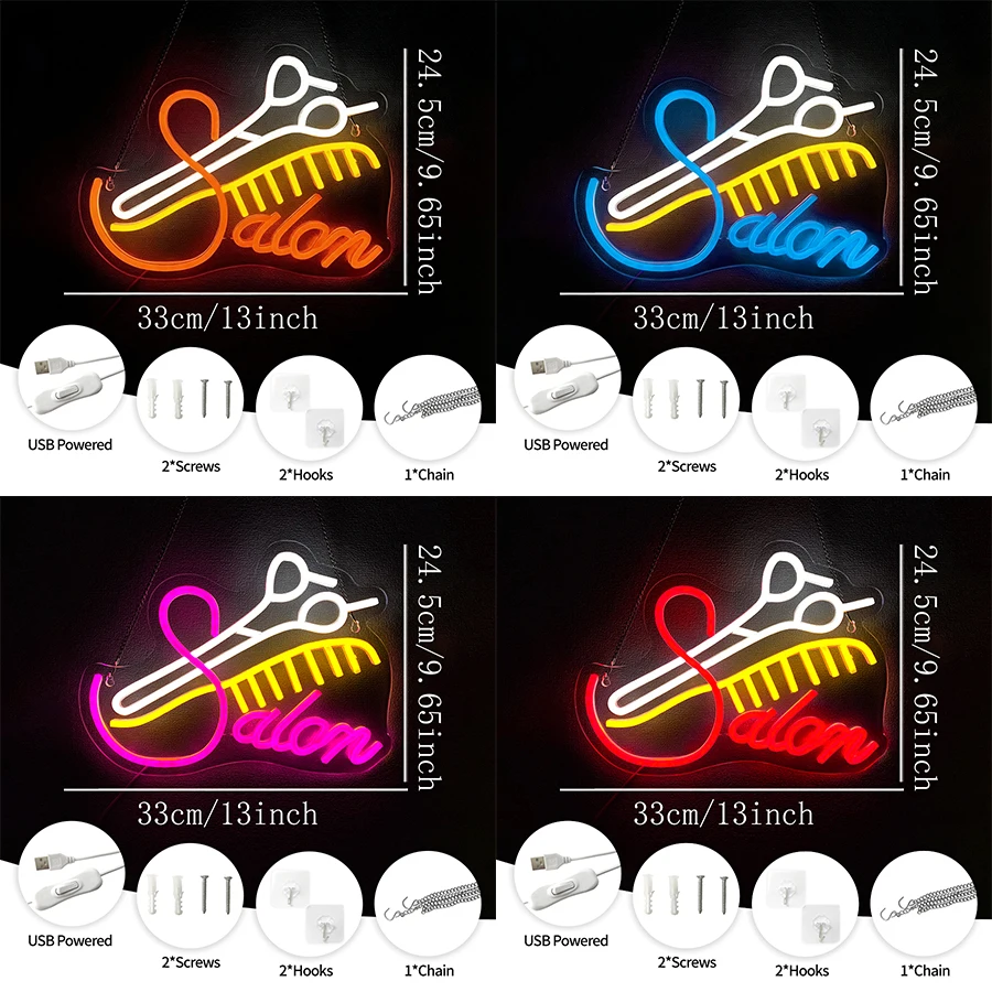 Salon Neon Signs, Used For Nail Salons, Barbershops, Beauty Salons Led Signs Decor, Best Gift For Hair Stylists And Salon Owners