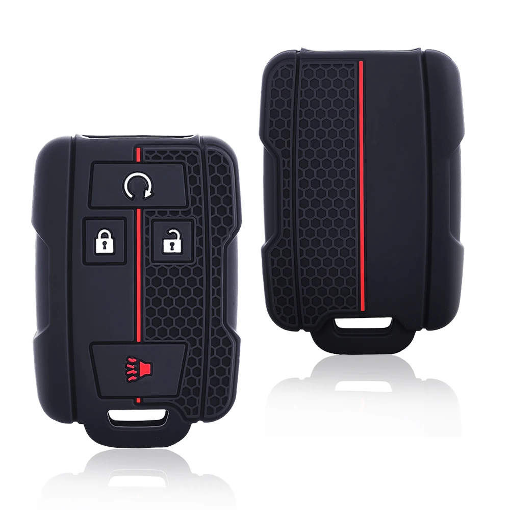 Silicone Car Key Cover Case Fob for Chevrolet Suburban Silverado GMC Terrain Yukon Tahoe Sierra Smart Auto Accessories view 2
