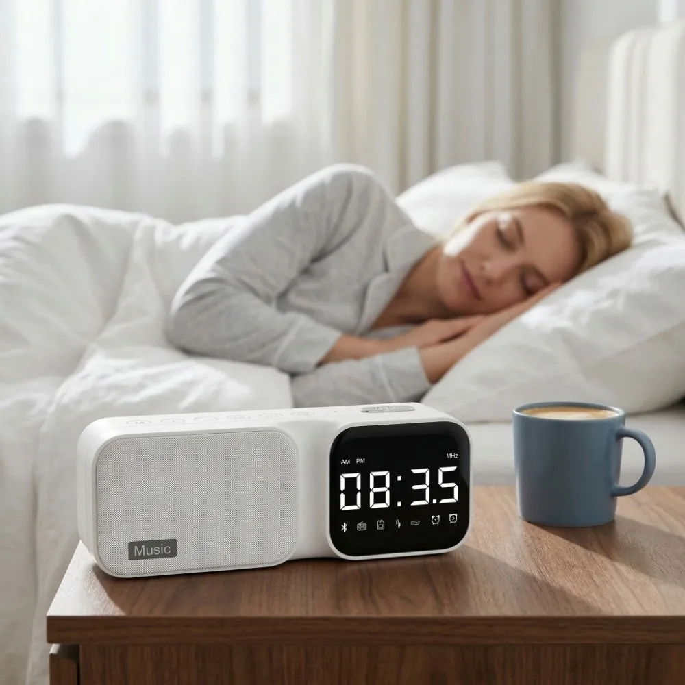 

FM-радио Bluetooth-колонка с LED-дисплеем, беспроводной генератор белого шума, успокаивающий звук, HIFI-звук, устройство для улучшения сна, успокаивающее средство для сна