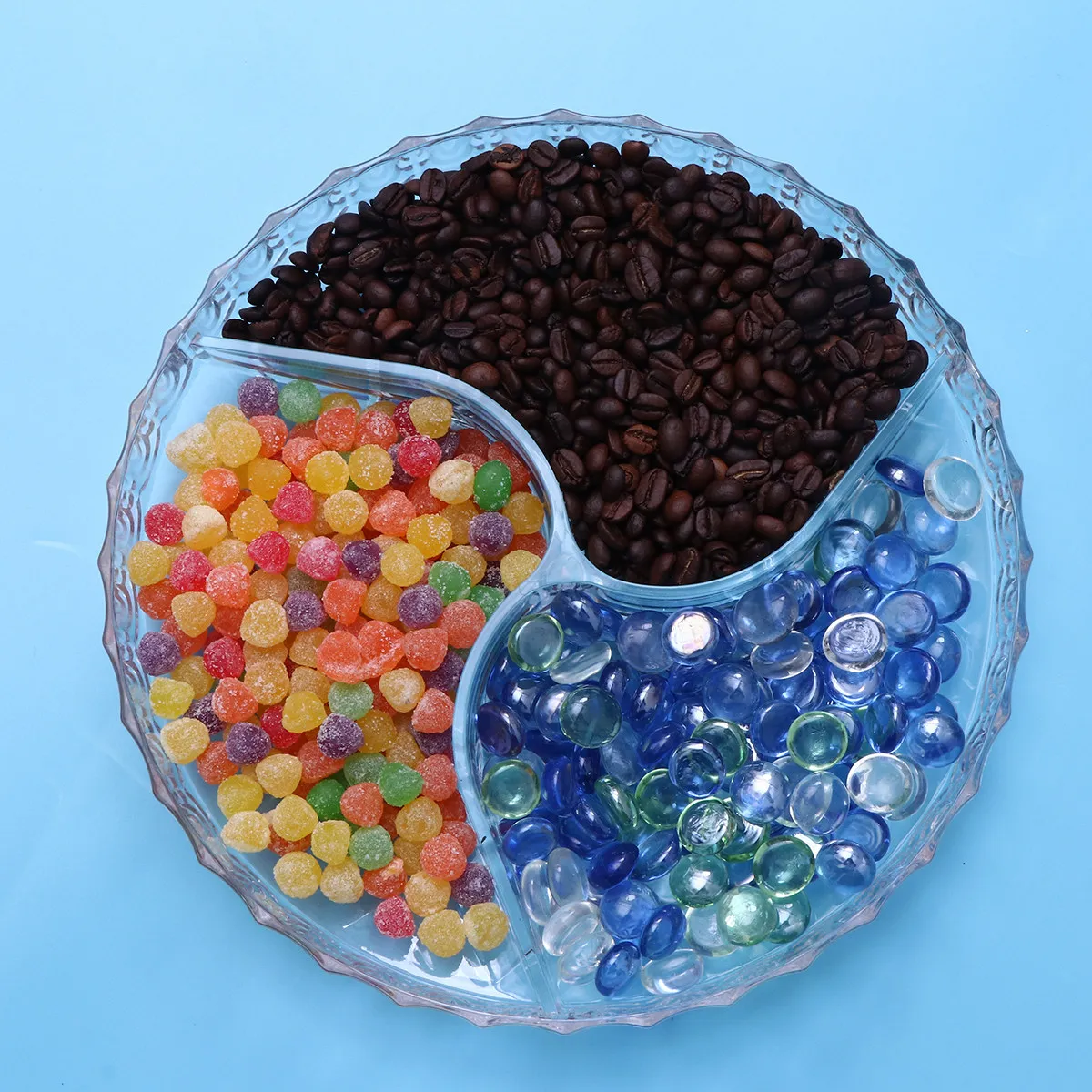 Dried Fruit Plate Lid Acrylic Transparent Tray 25x25x15cm Modern Living Room Candy Snack Tray Indoor Serving
