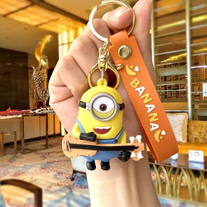 New Cartoon Anime Minions Doll Keychain Cute Minion Backpack Pendant Car Keychain Children\'s Toy Party Gift