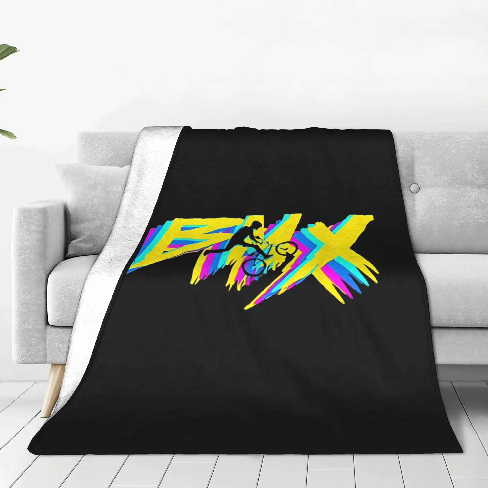 1PC Home Cute Room Decor Motocross Vibe Blanket Throw Blanket BMX Racing Novelty Warm Blanket All Season